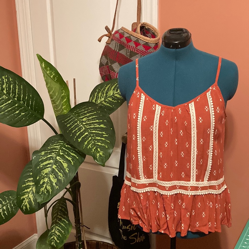 Orange Boho Tank Top